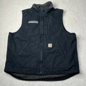 Carhartt Duck Canvas Sherpa Lined Vest Men's‎ Size Large 104277 BLK Black LOGO